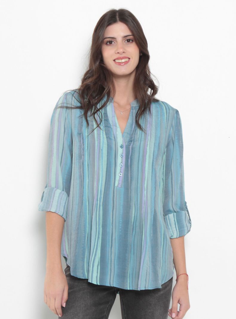 Blusa Listada Manga Larga