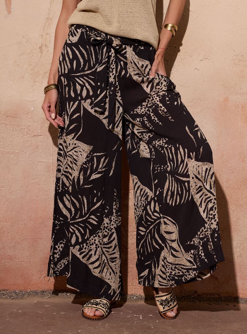 Pantalón Ancho Full Print Pretina Elasticada