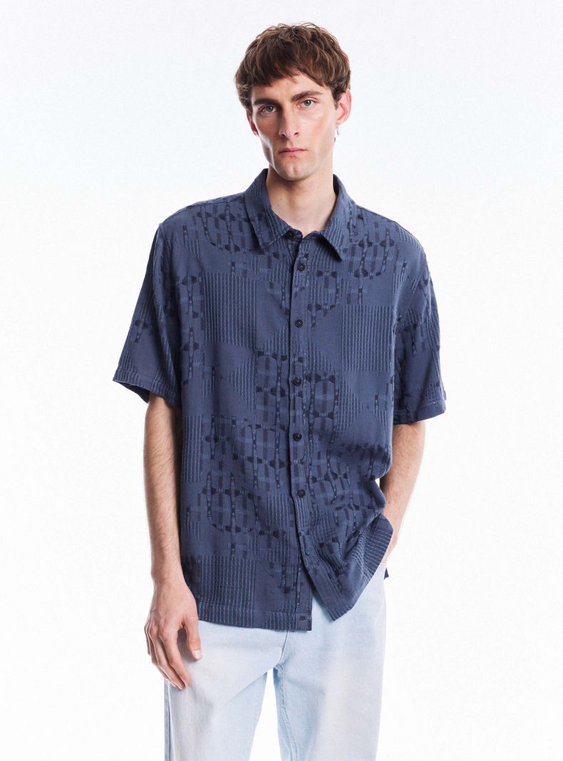 Camisa Oversize Mezcla Algodón y Viscosa