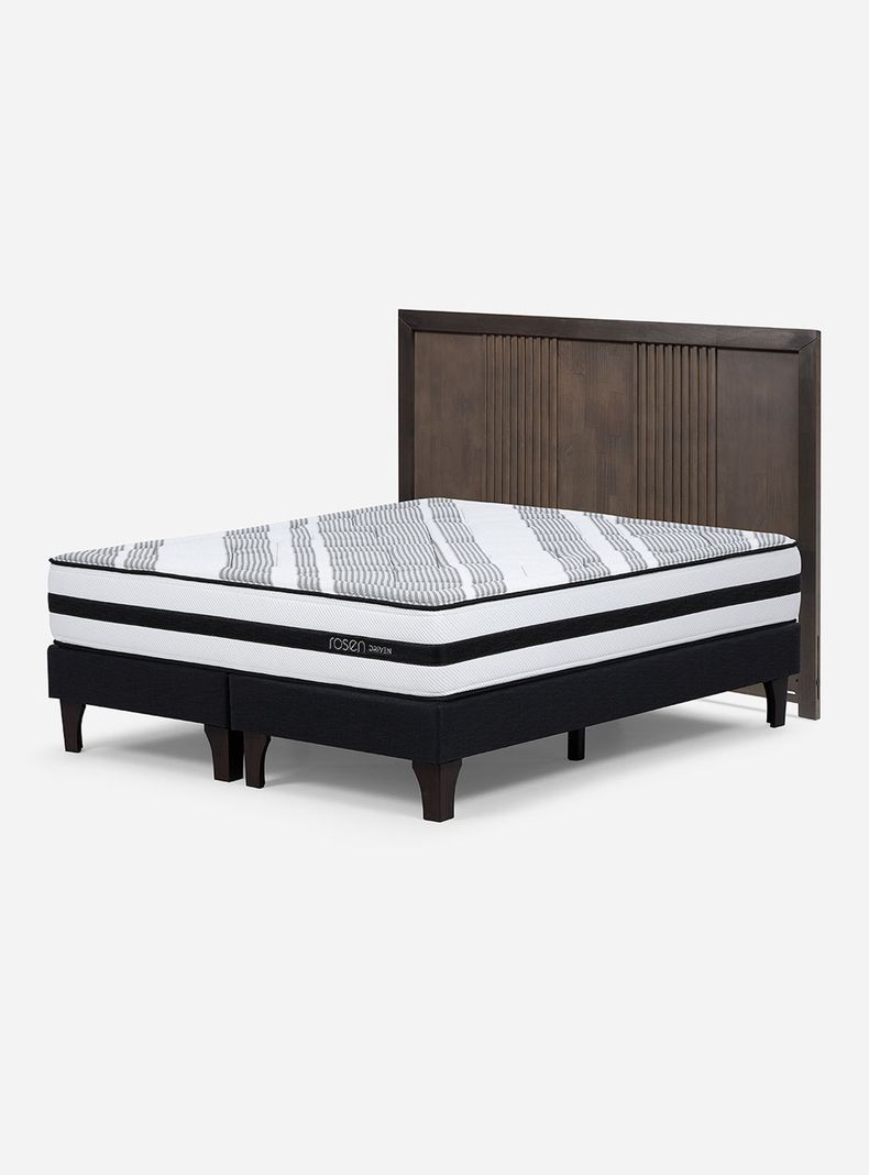 Cama Europea 2 Plazas Driven Base Dividida + Respaldo Marco