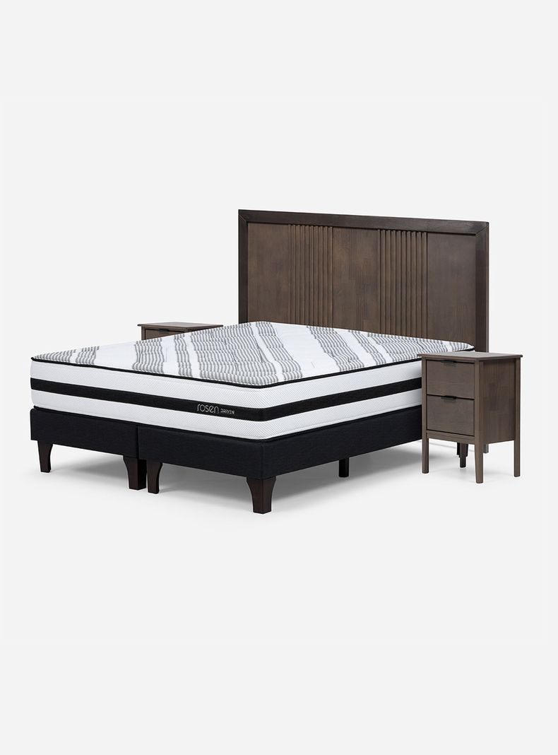 Cama Europea 2 Plazas Driven Base Dividida + Set Marco