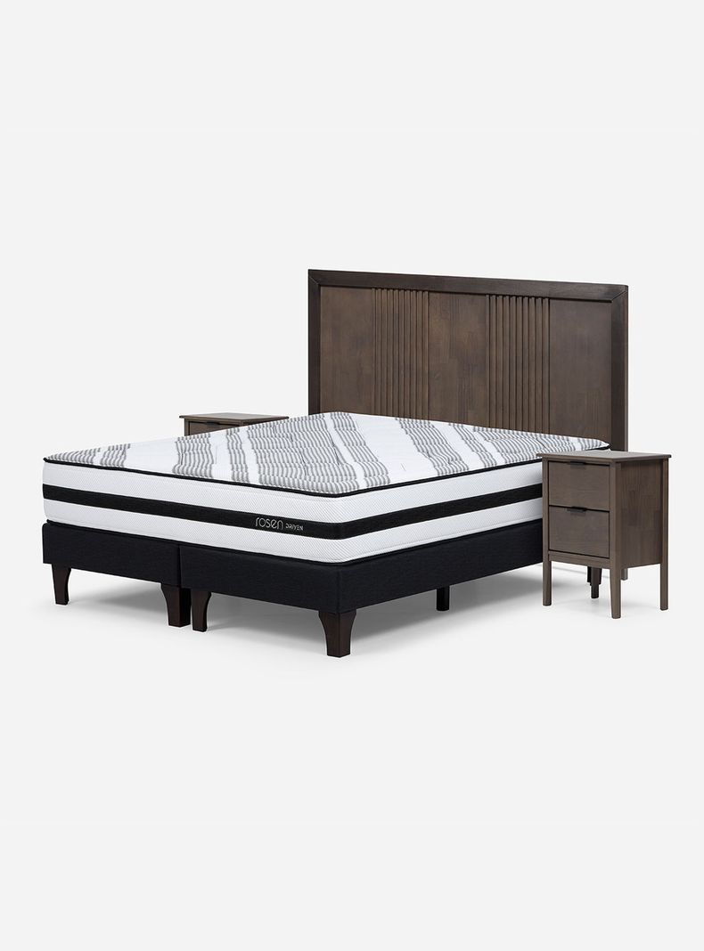 Cama Europea King Driven Base Dividida + Set Marco