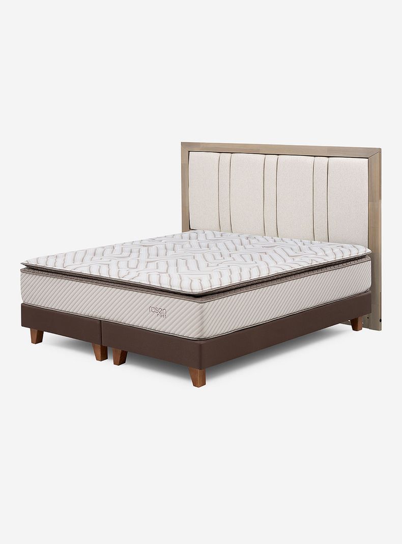 Cama Europea 2 Plazas Nest 1.50x2.00 cm Base Dividida Respaldo Melrose