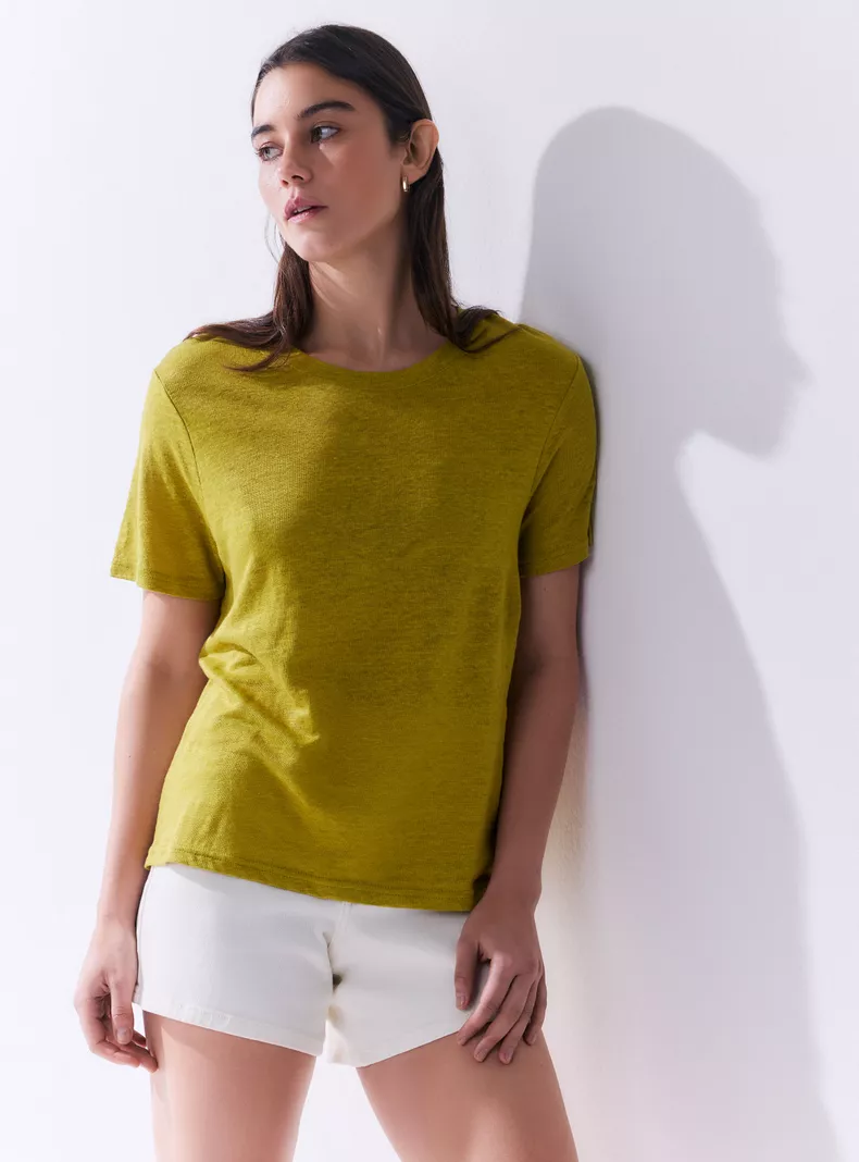 Polera Manga Corta Lino