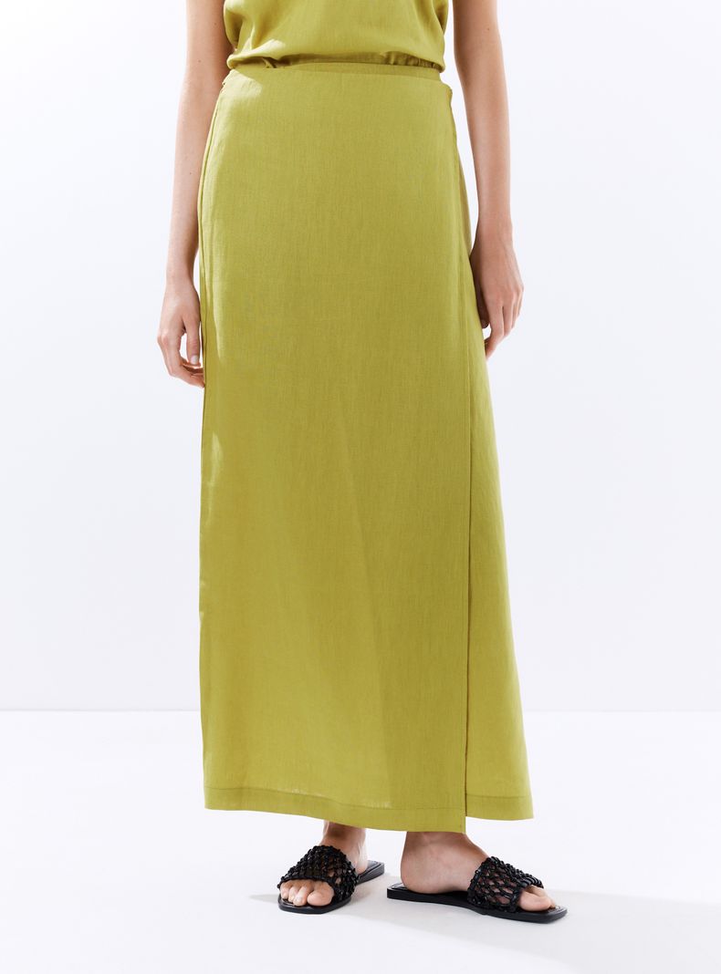 Falda con Amarra Cintura Ajustable Lino