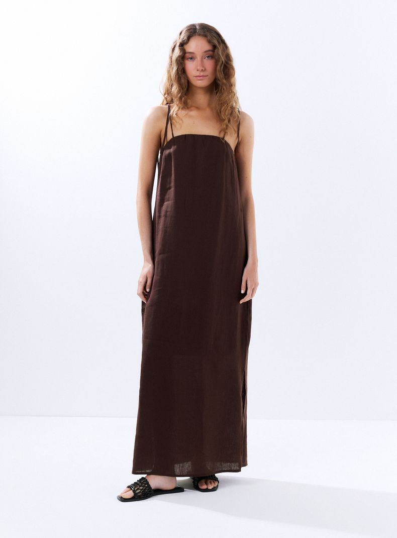 Vestido con Pabilo Ajustable Lino