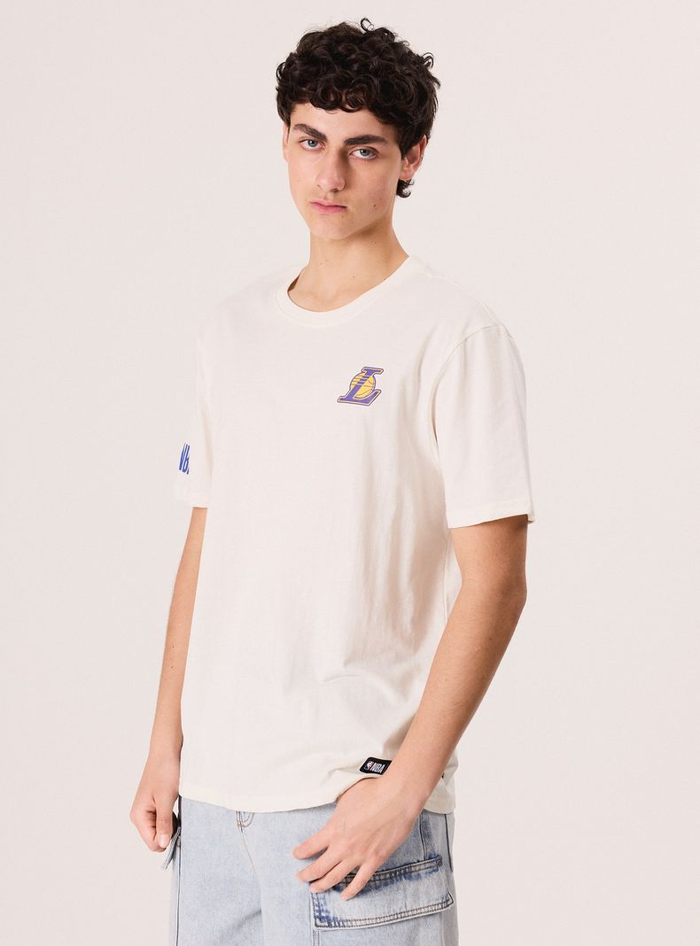 Polera Manga Corta Lakers Logo