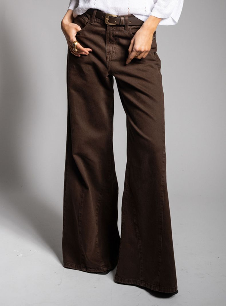 Jeans Palazzo Tiro Alto Bernarda Chocolate