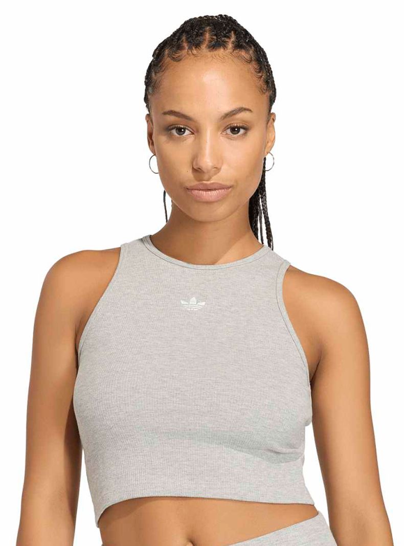 Polera sin Mangas Essentials Acanalada