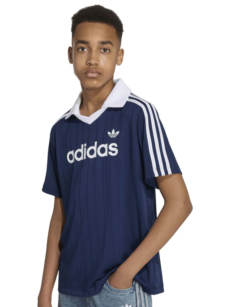 Polera Cuello Polo Finas Rayas Holgada
