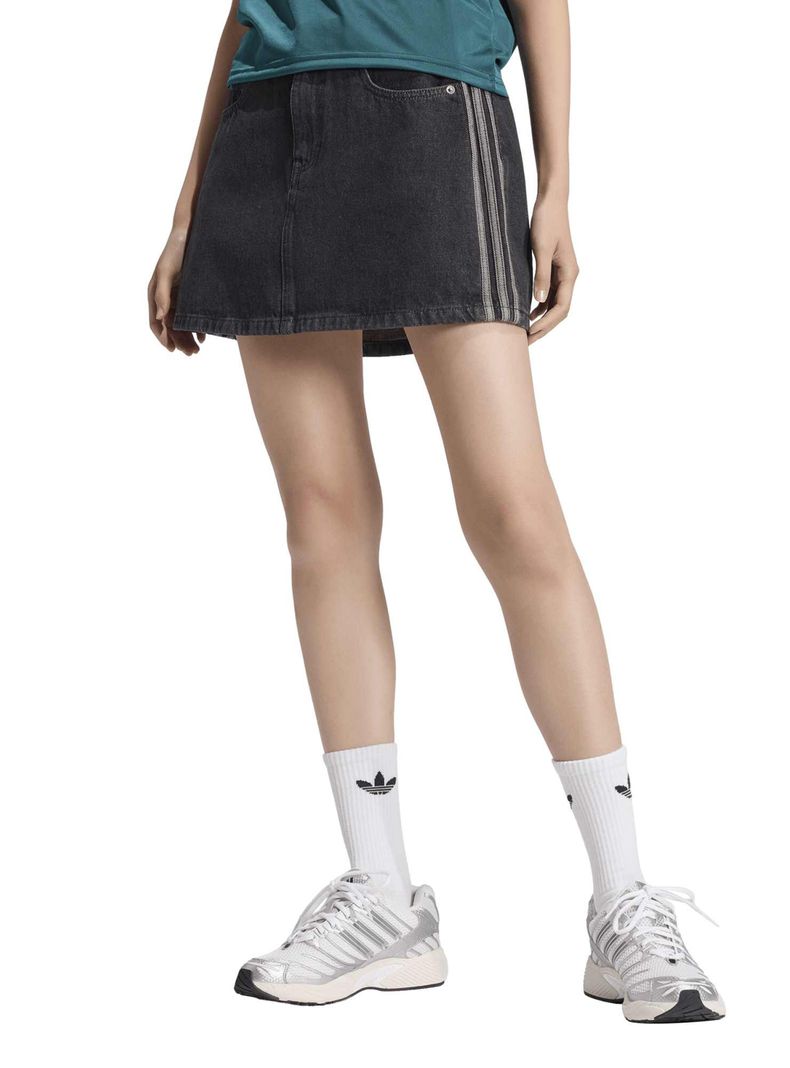 Falda Tejido Denim de Tiro Medio