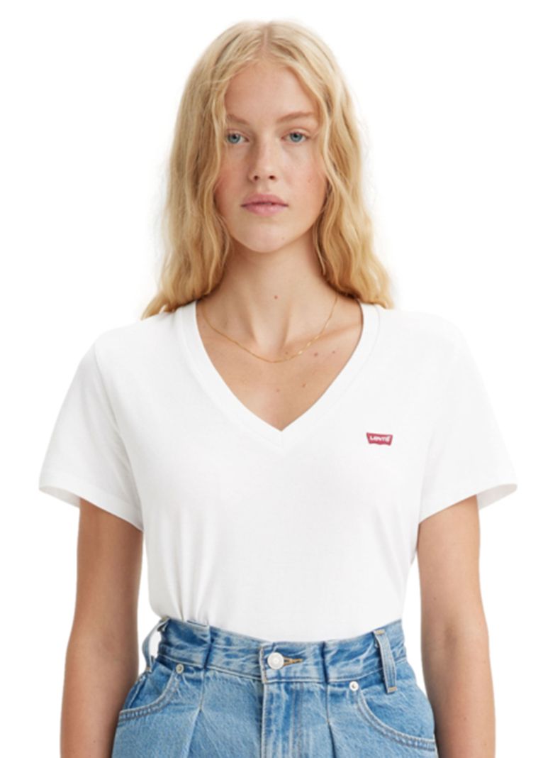 Polera Manga Corta Cuello V Regular Básico