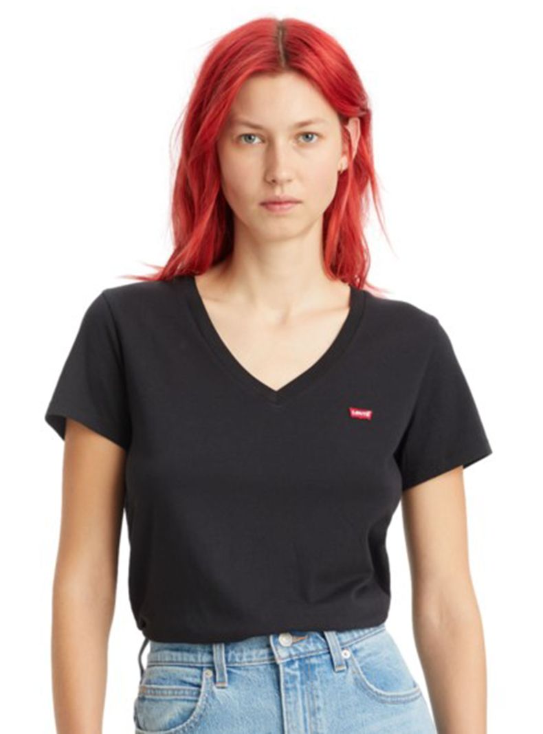 Polera Manga Corta con Cuello V Regular