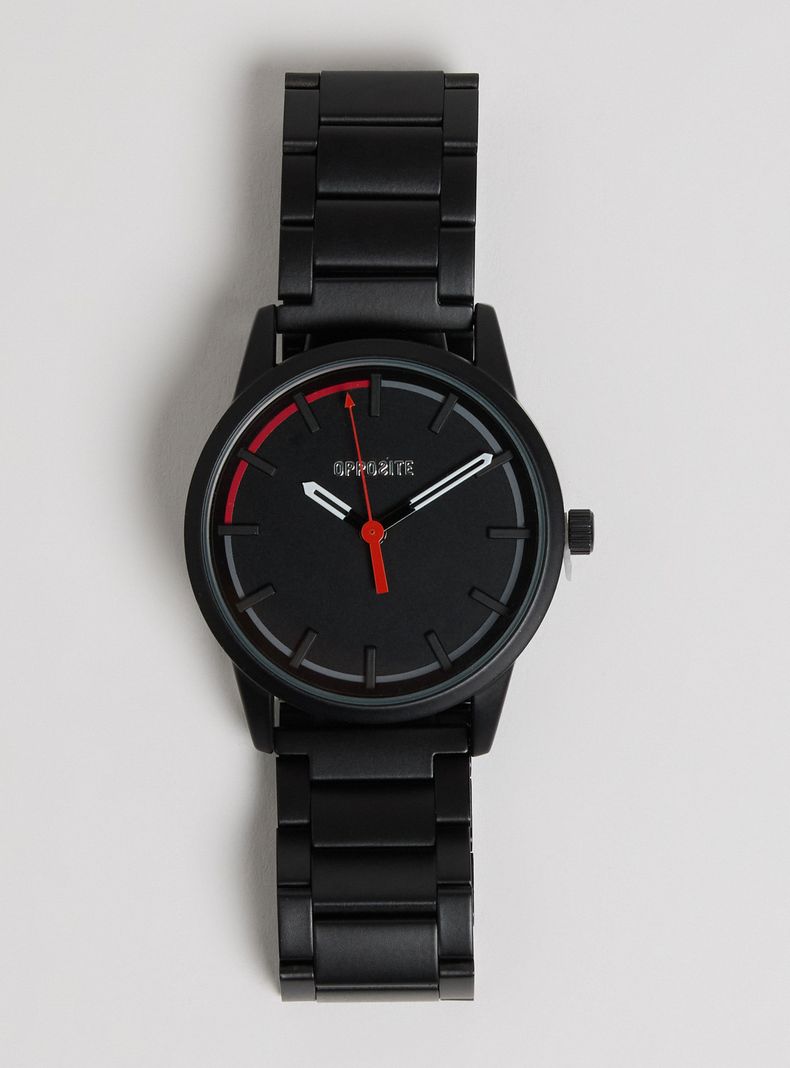 Reloj Análogo Correa Metal Negro Hombre