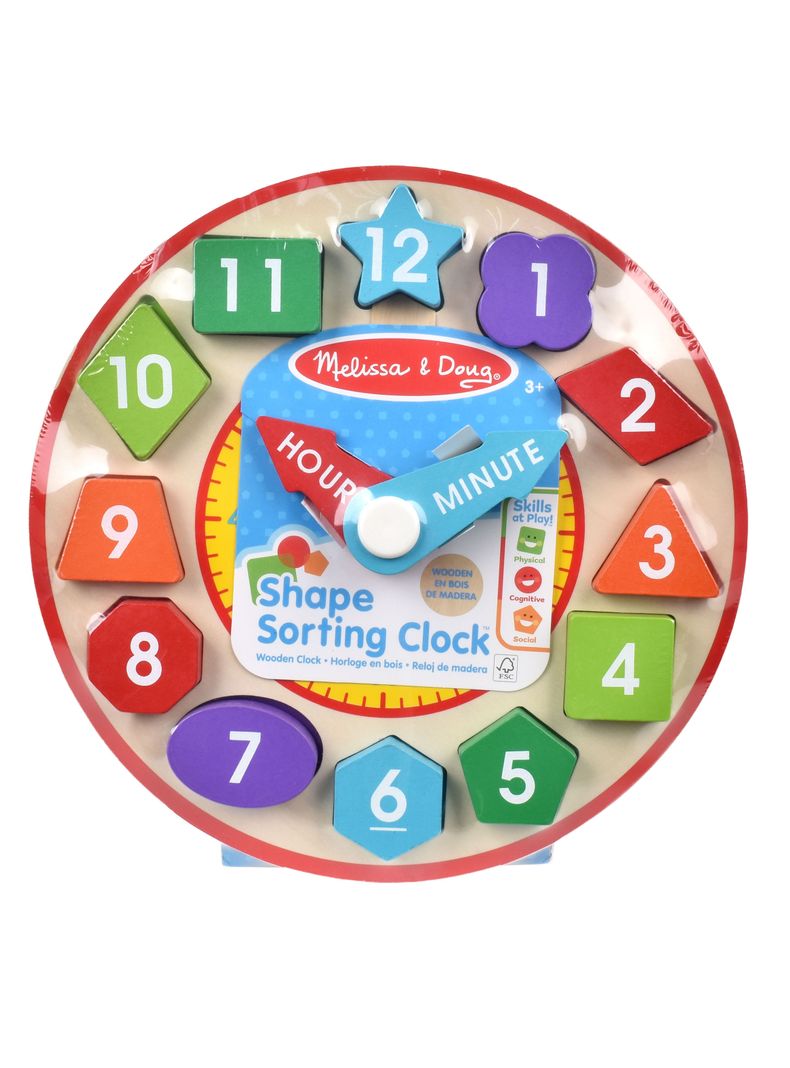 Juguete de Aprendizaje Reloj con Figuras de Encaje Madera