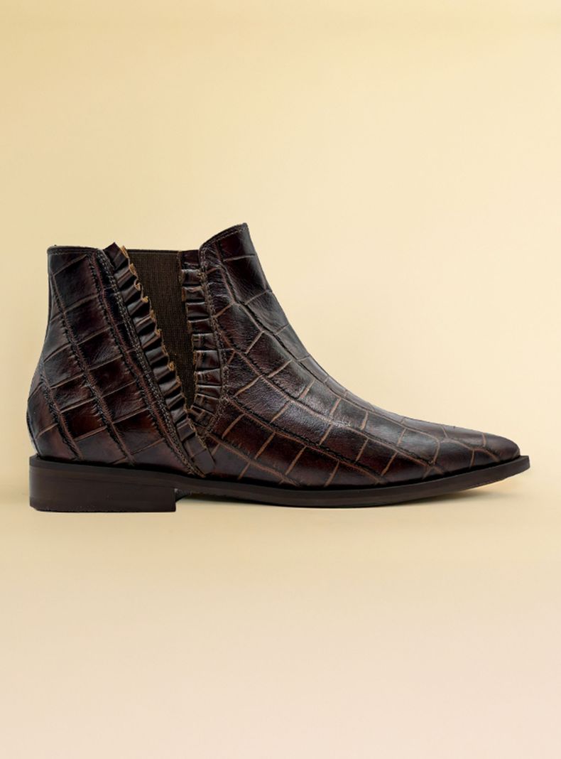 Botín Brown Mujer Chelsea Barbs Cuero