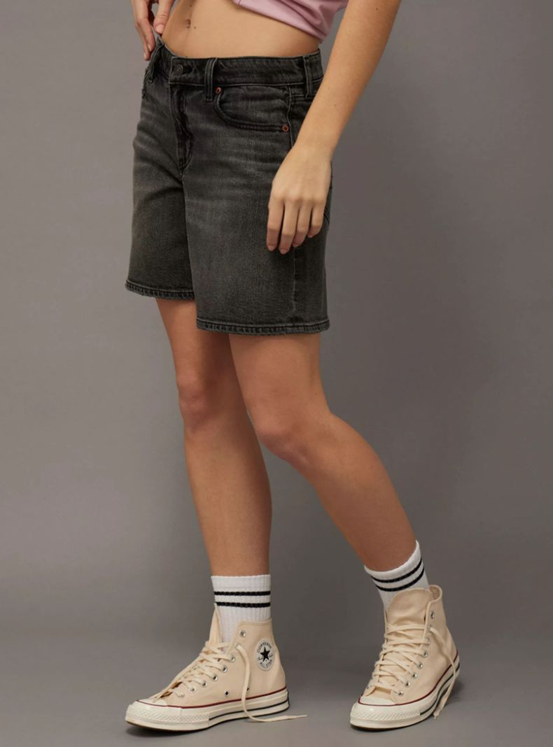 Short Ae Largo Jeans Tiro Bajo