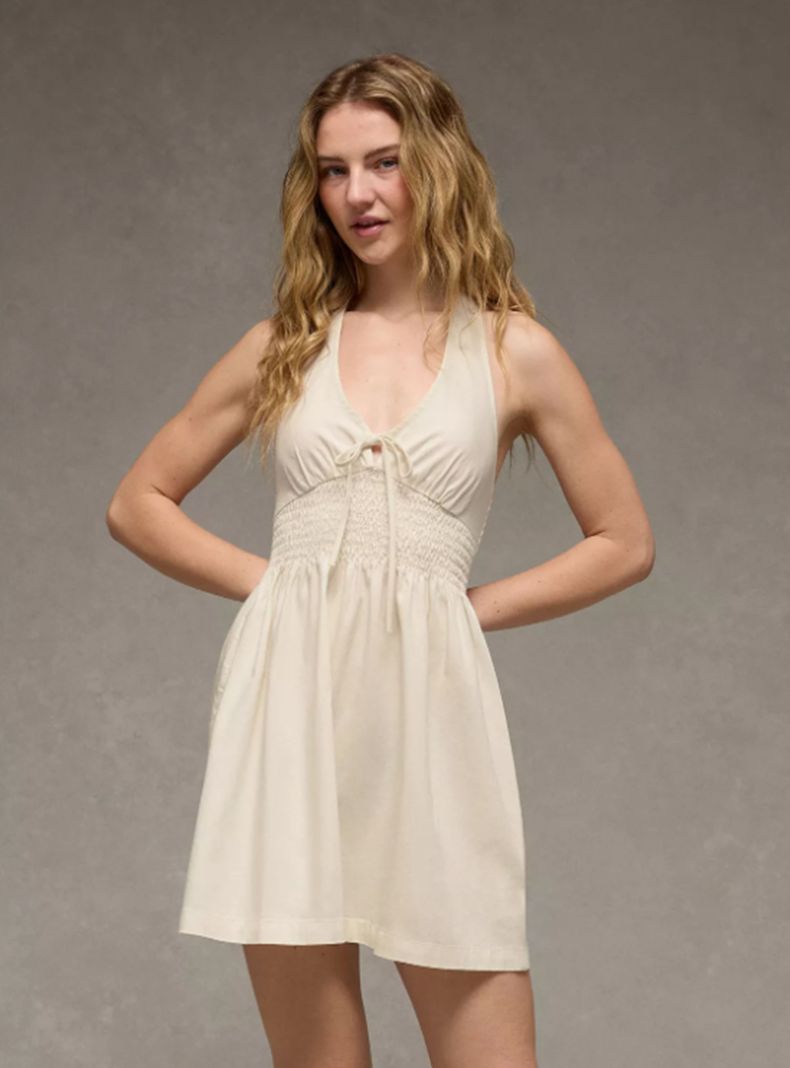 Vestido Ae Halter Ojal Mini
