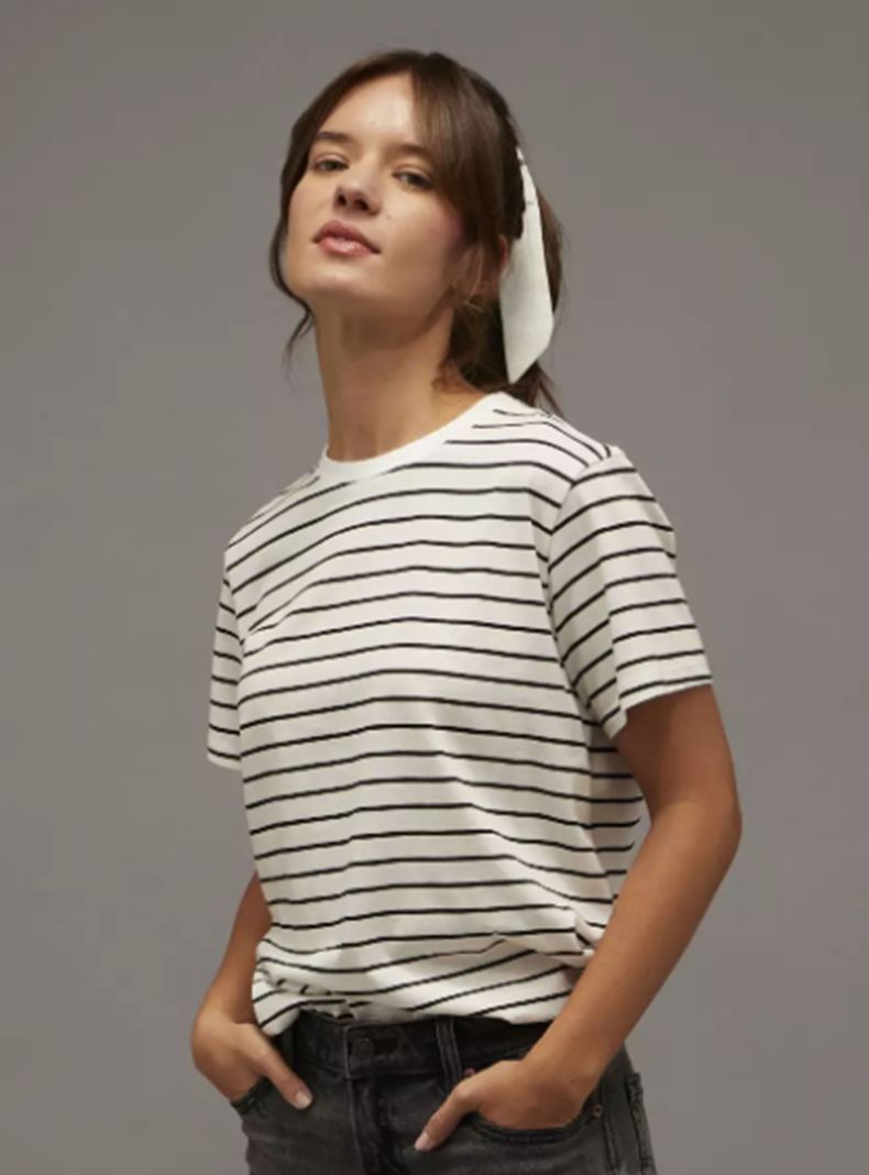 Polera Rayada Cuello Redondo