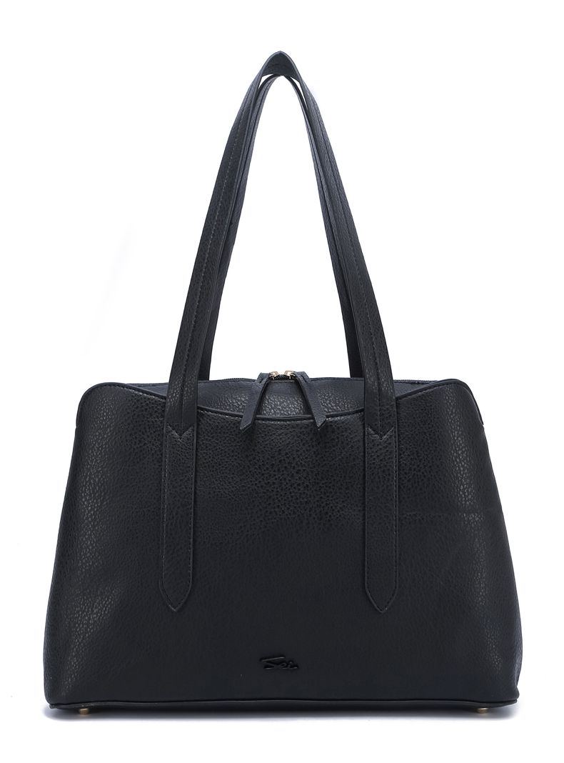 Cartera de Hombro Bicolor Poinsettia Negro