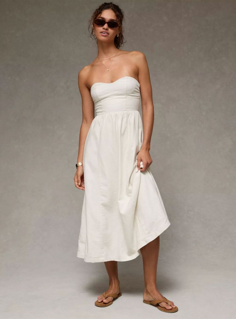Vestido Ae Corset Strapless Midi
