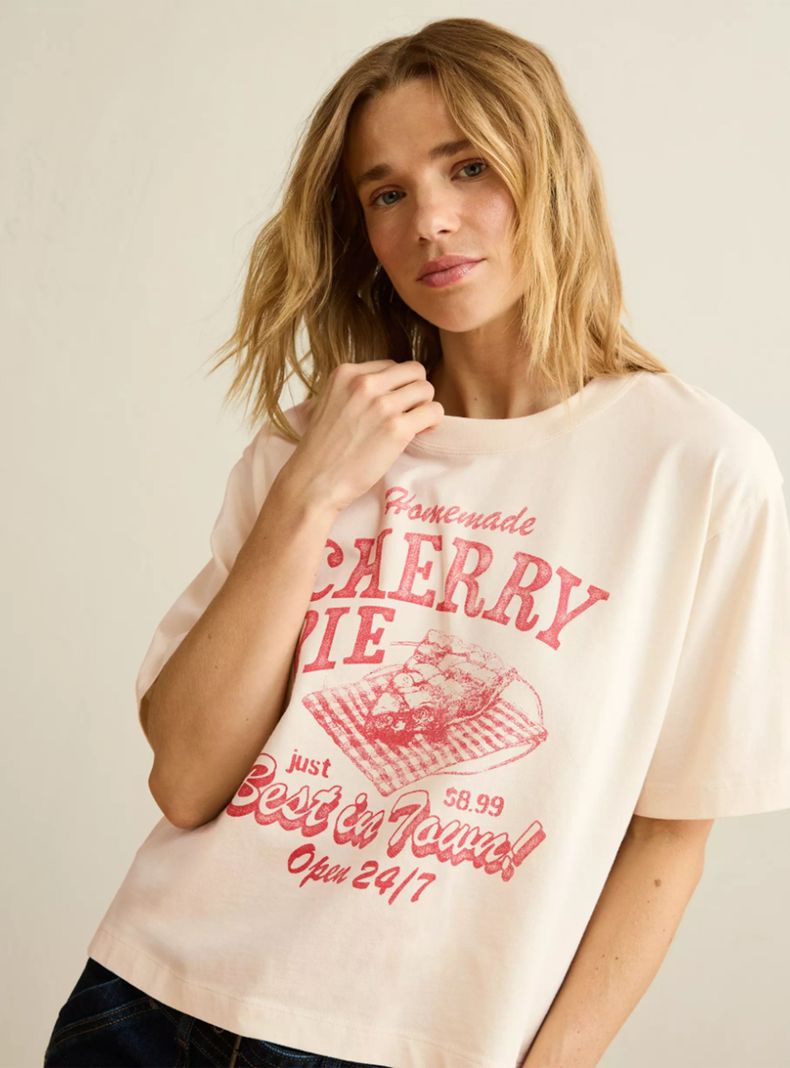 Polera Ae Boxy Americana Graphic T-Shirt
