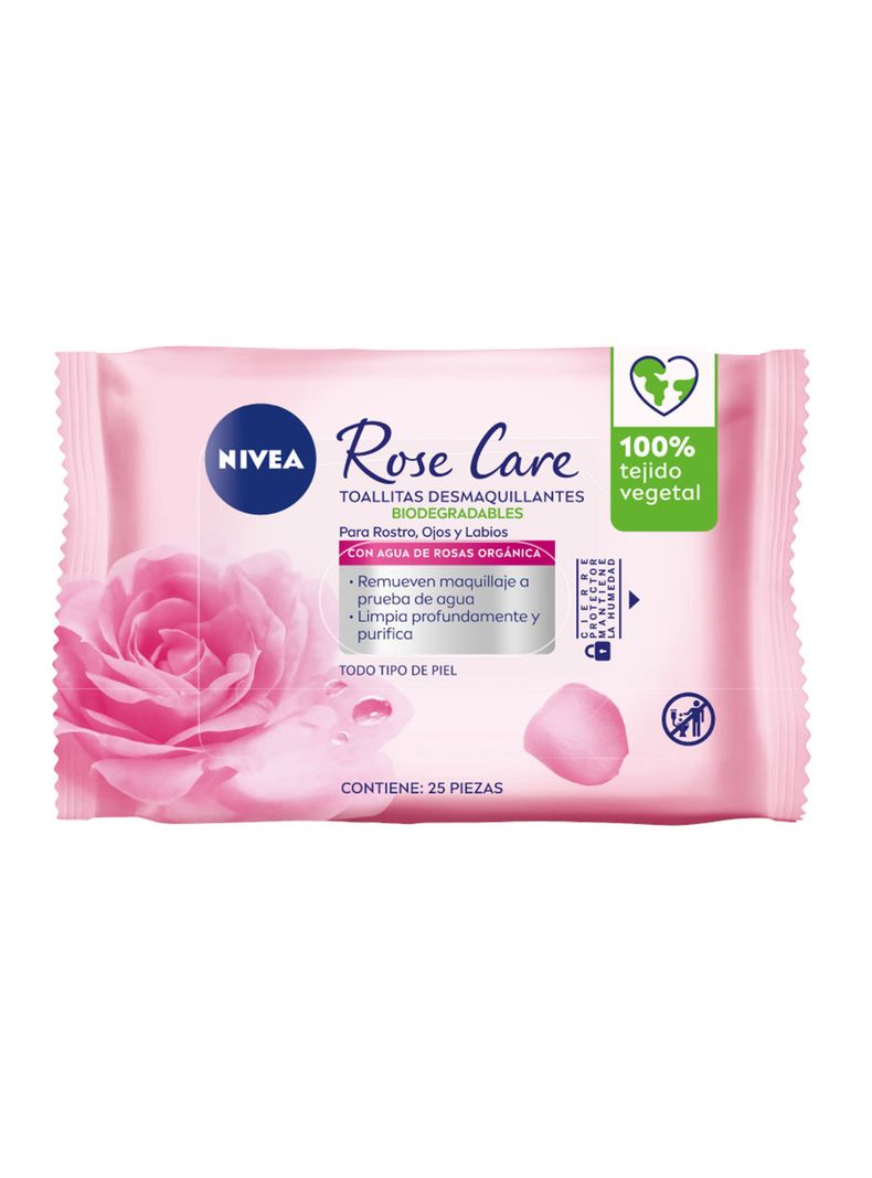 Toallitas Desmaquillantes Faciales Rose Care 25uds