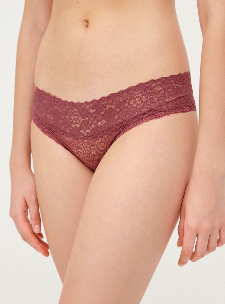 Calzón Bikini Diseño Encaje Tejido Lados-4