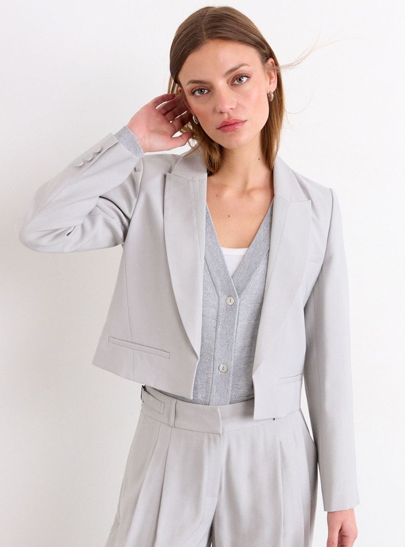 Blazer Cuello V Regular Liso Color