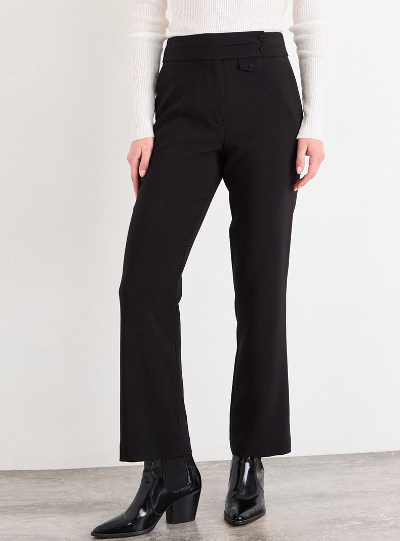 Pantalón Liso Detalle Botón