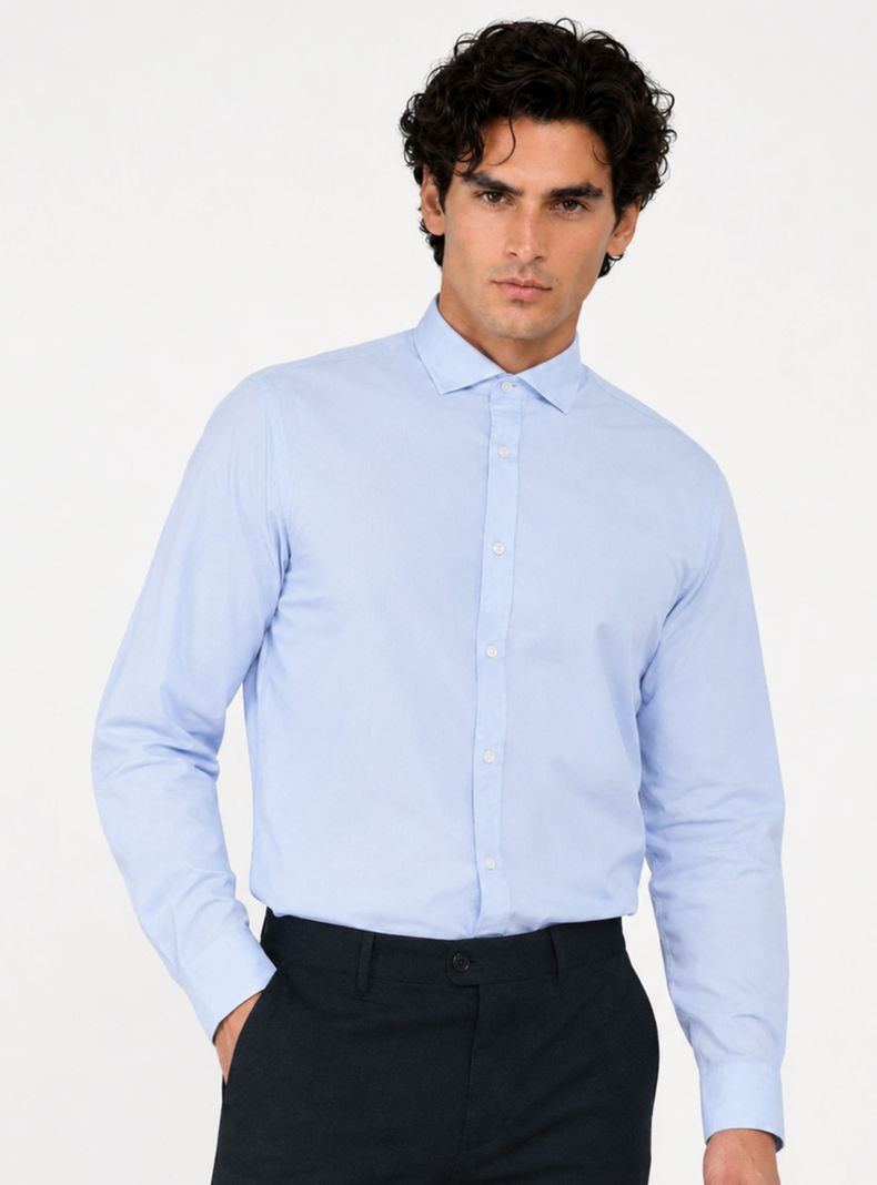 Camisa Formal Color Manga Larga