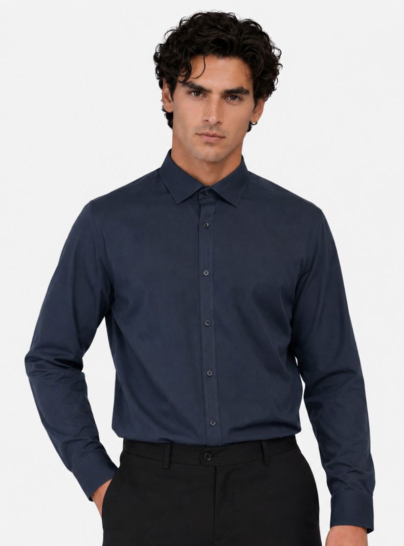 Camisa Formal Color Manga Larga Regular