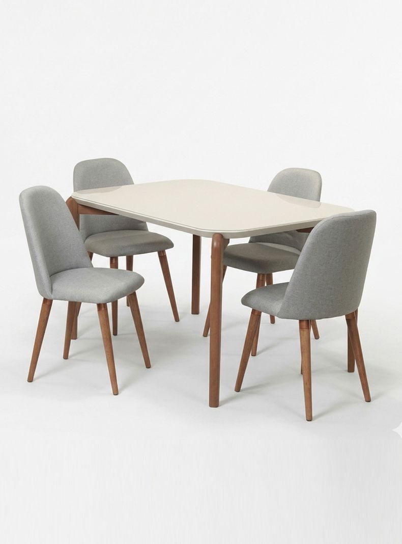 Juego de Comedor Donatella 135 + 4 Sillas Drop L35
