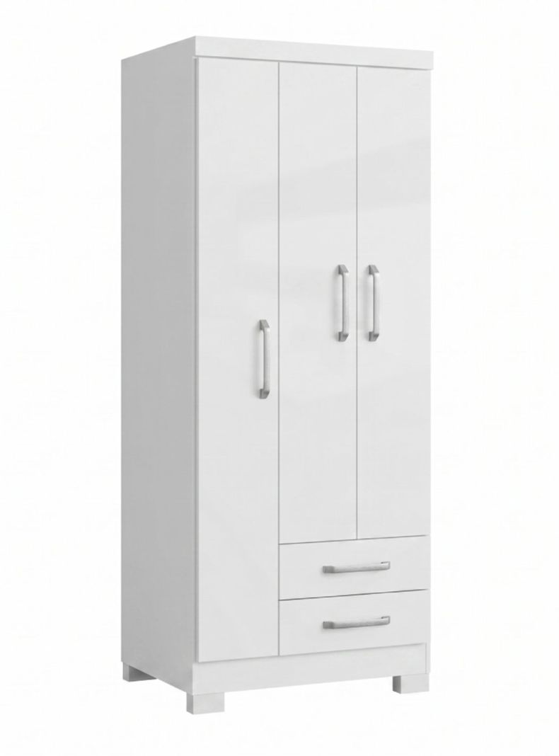 Clóset Ropero Francia Blanco 3 Puertas 2 Cajones MDP 187.4x83.2x47.3 cm