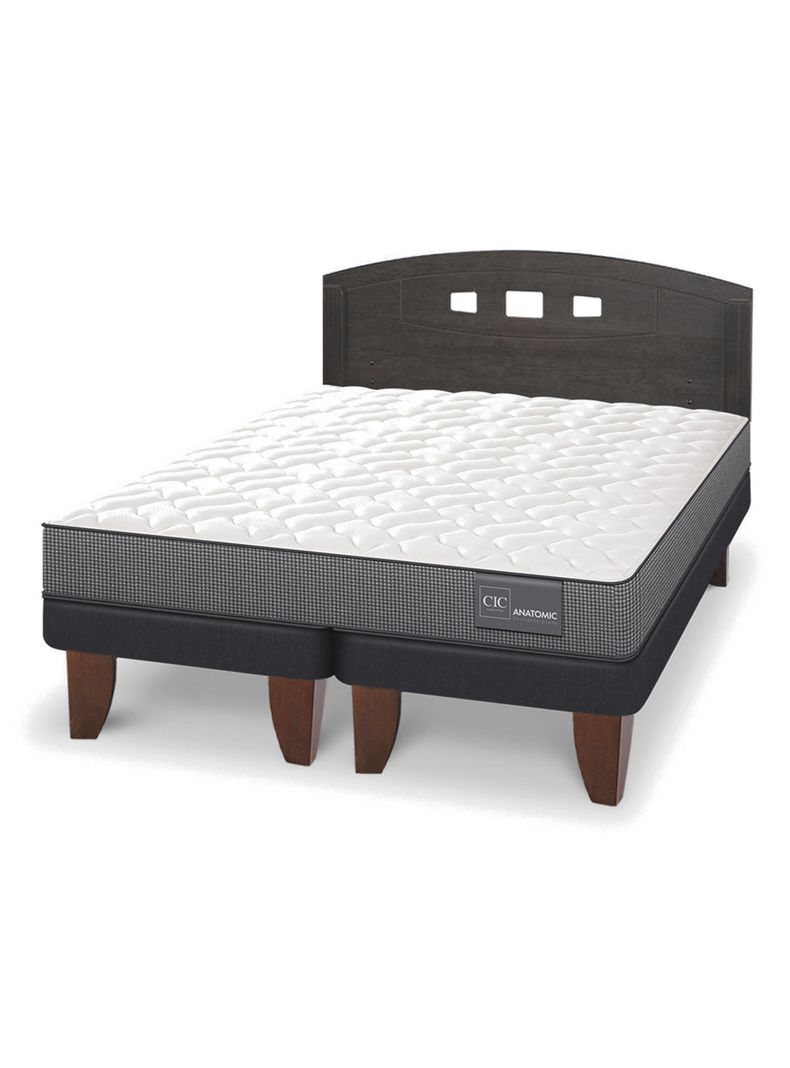 Cama Europea Anatomic 2 Plazas Base Dividida + Respaldo Gales