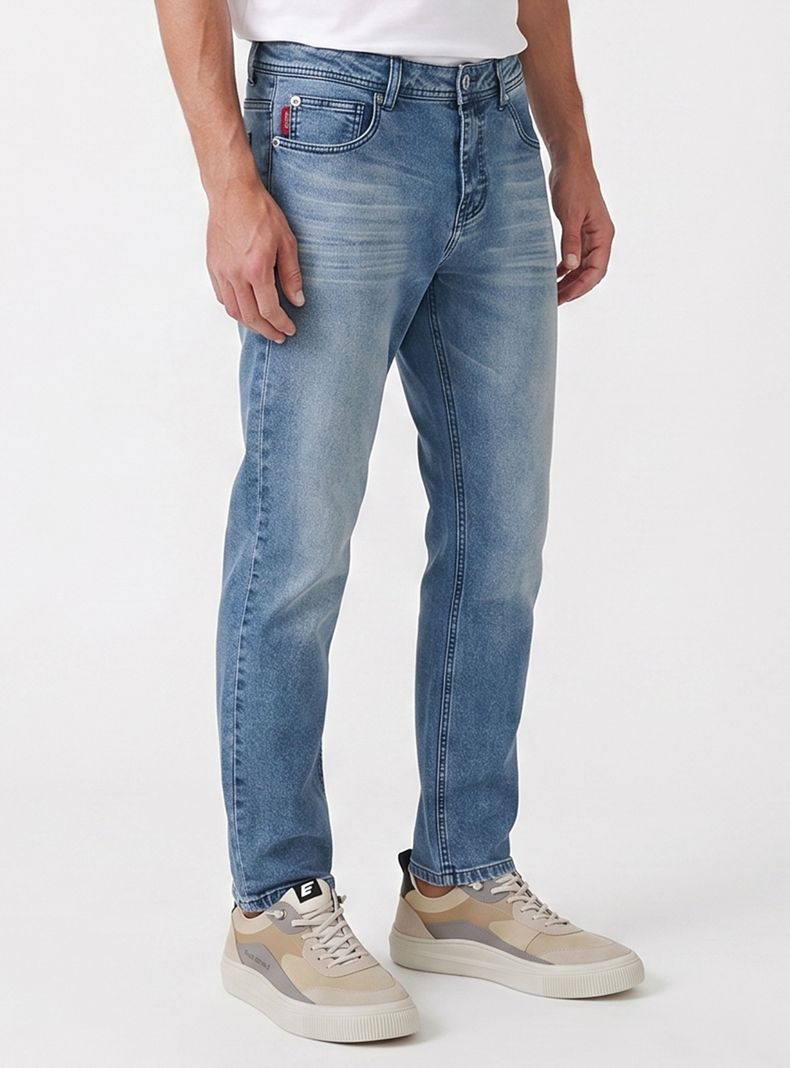 Jeans Slim Med Blue Joger Denim Five Pockets