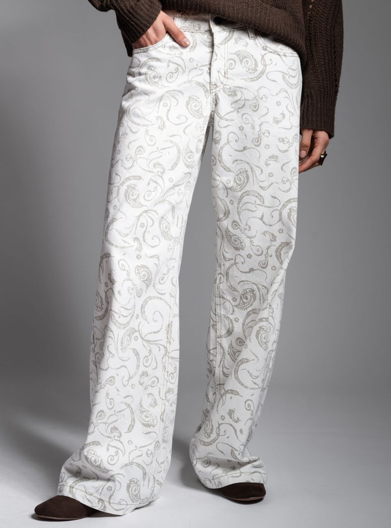 Jeans Tiro Bajo Wide Leg Josefa TB Crudo