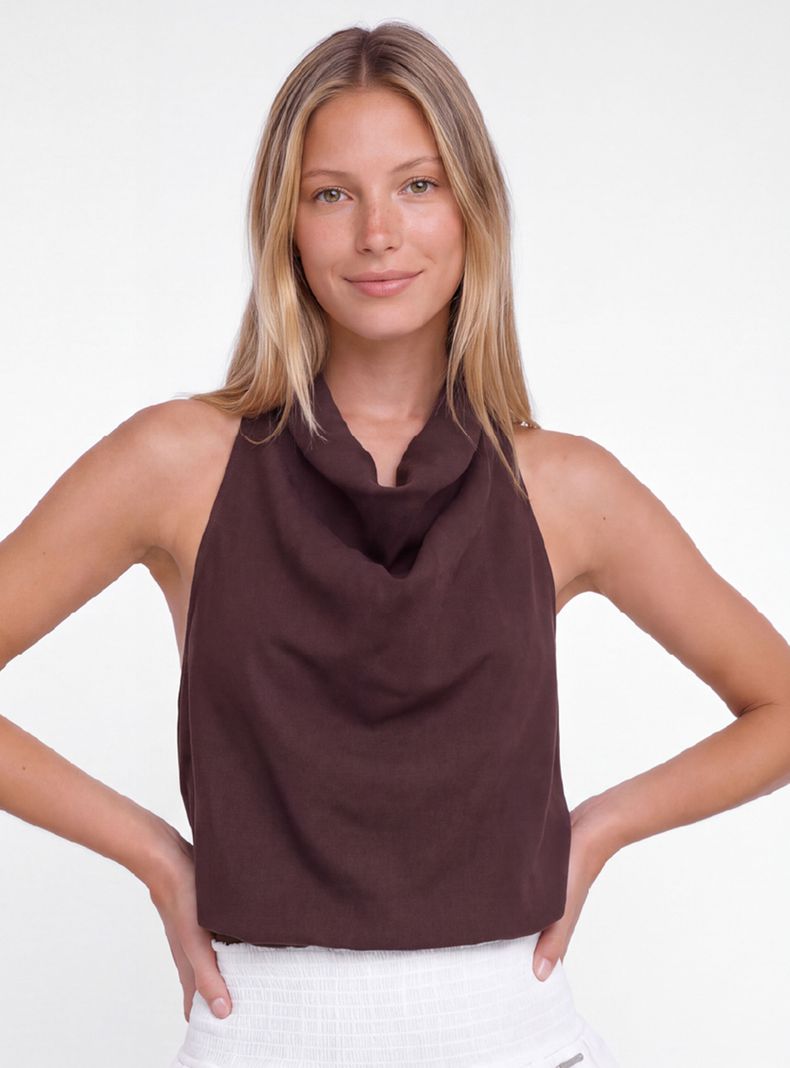 Blusa Halter Burgundy