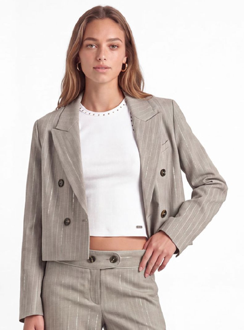 Blazer Rayas Corto Lurex