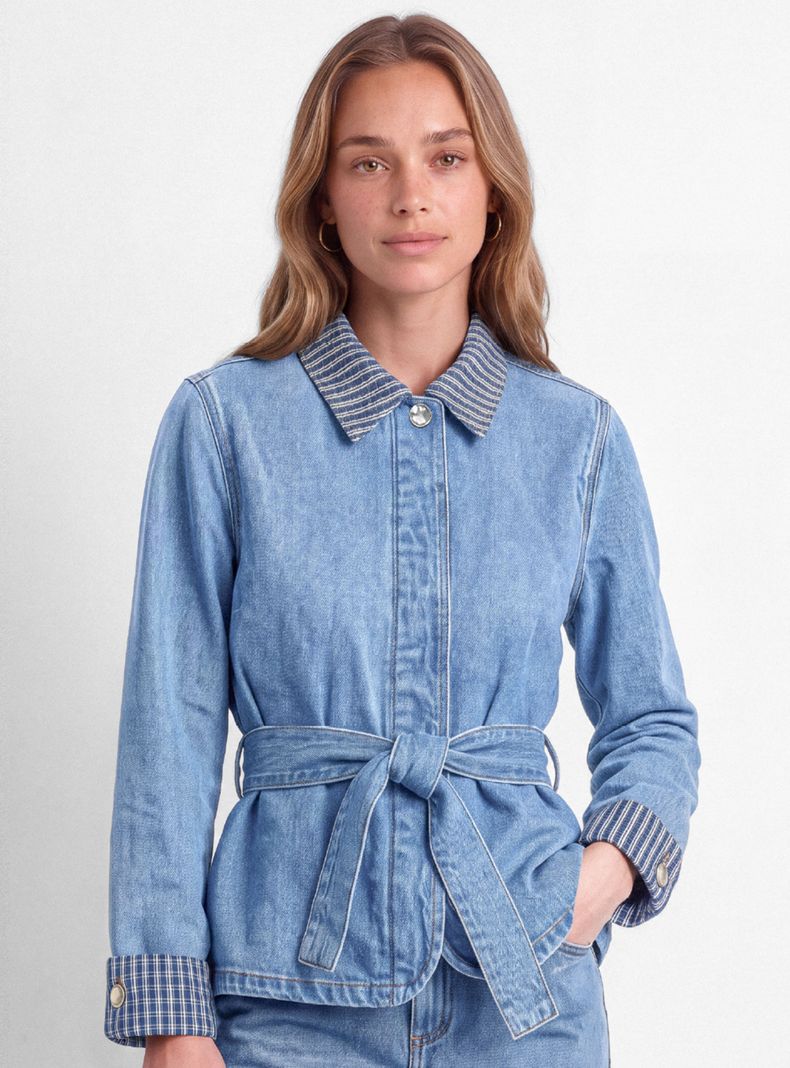 Chaqueta Detalle Print Blue