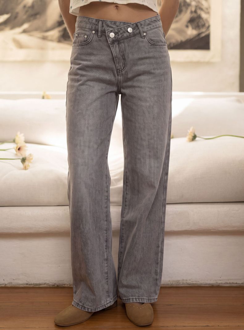 Pantalón Pretina Cruzada Grey
