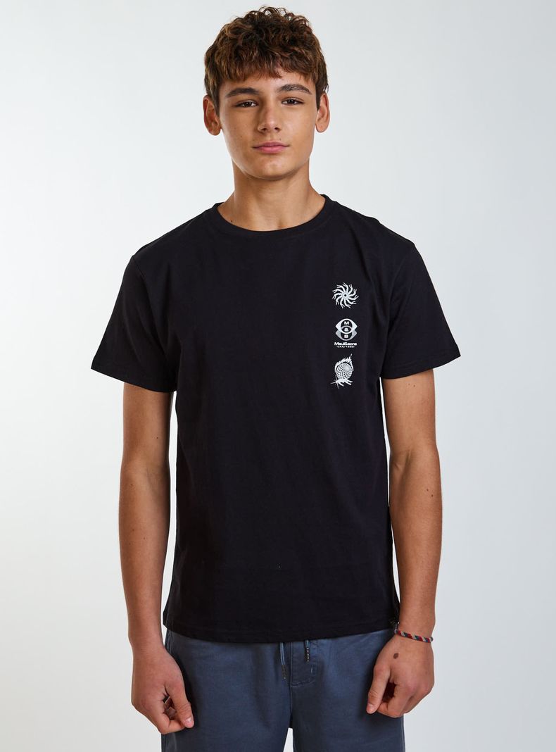 Polera Estampado Iconos Vertical Espalda