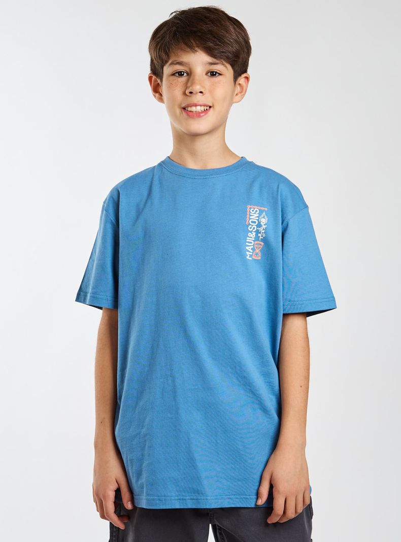 Polera Estampado Skull Llamas Espalda