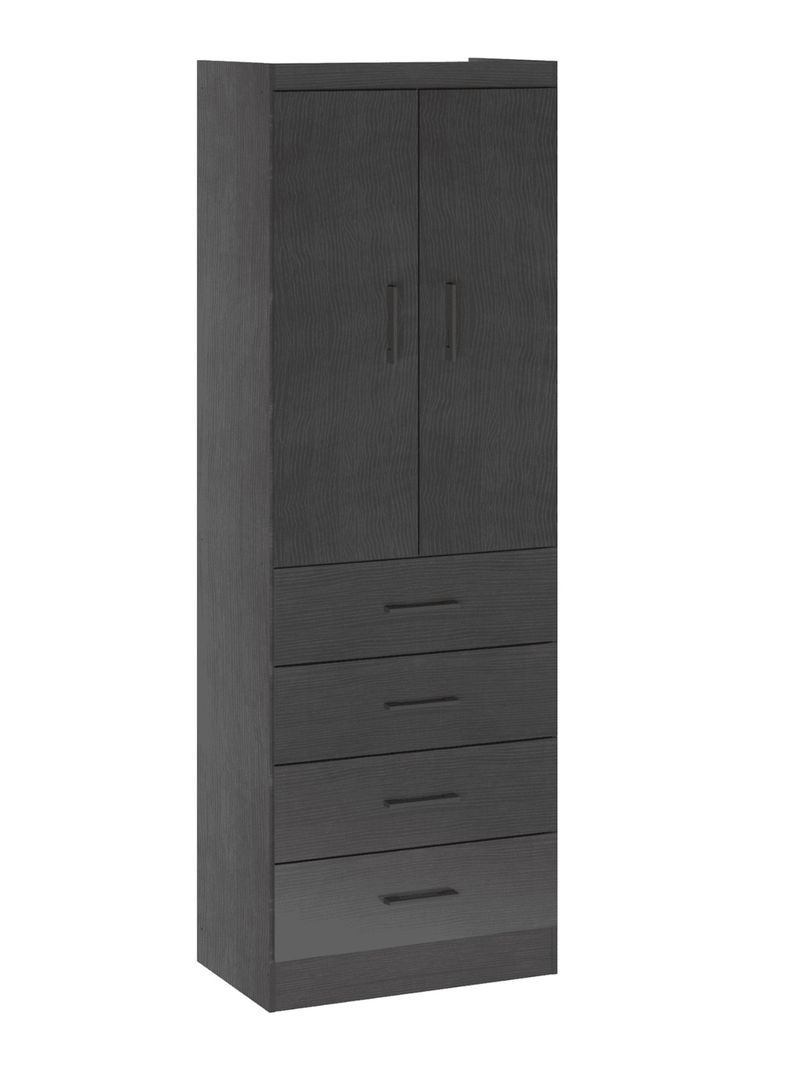 Clóset 2 Puertas 4 Cajones Cinza