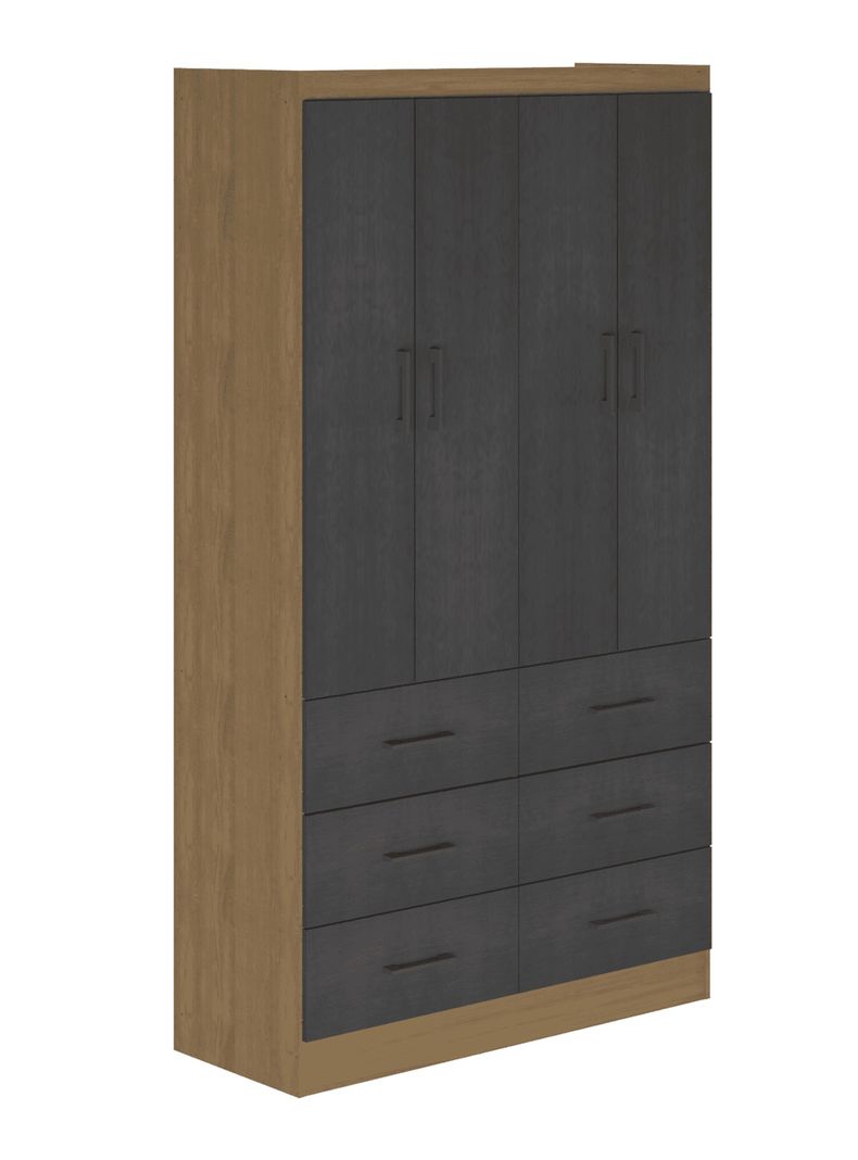 Clóset 4 Puertas 6 Cajones Color Roble/Cnz
