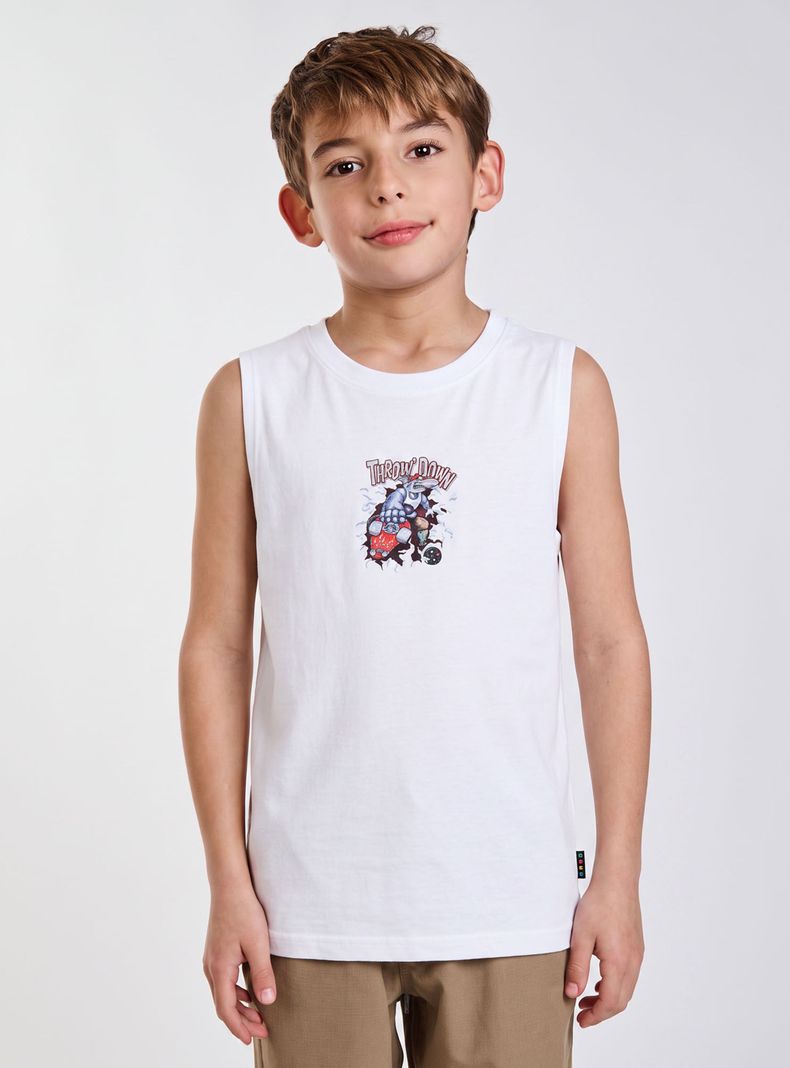 Polera sin Mangas Estampado Throw' Down