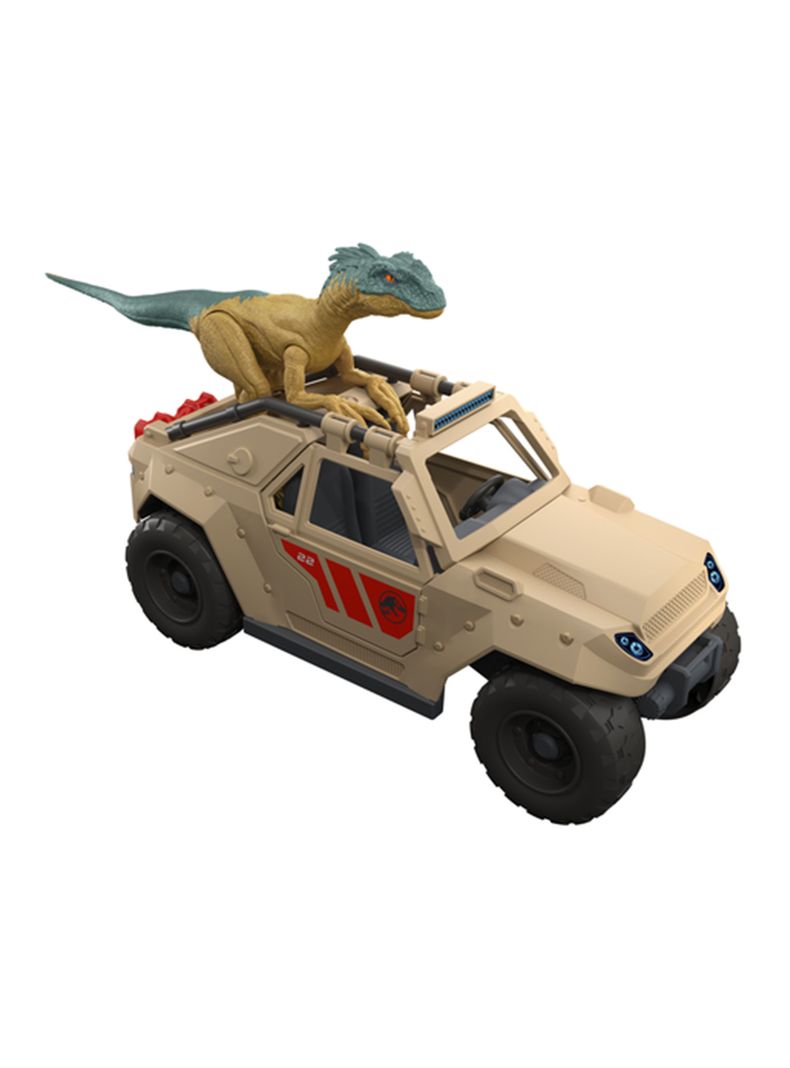 Vehículo 4x4 y Dinosaurio Velociraptor