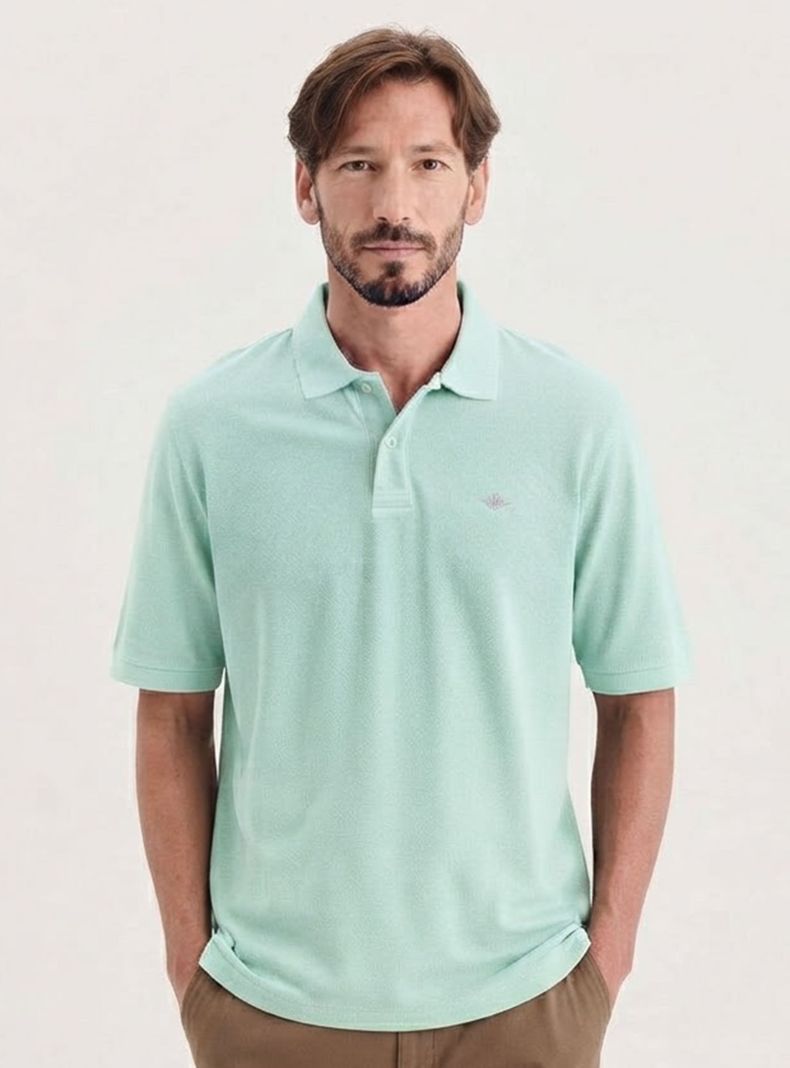 Polera Manga Corta Botón Pique Polo Regular