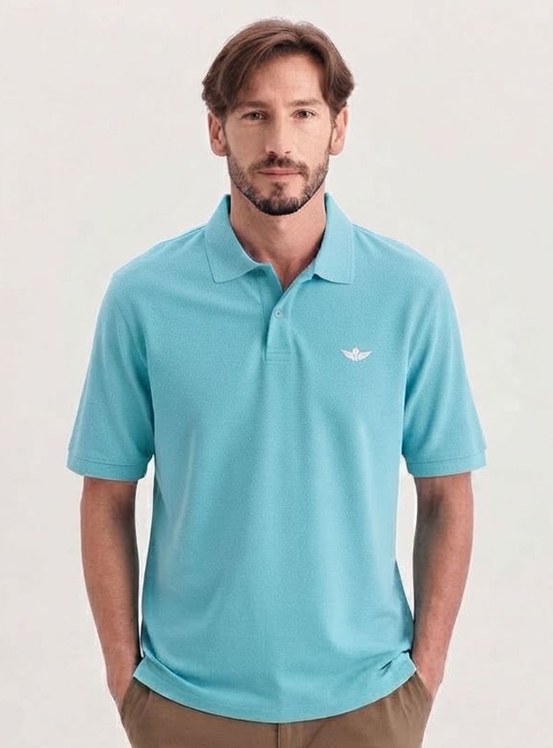 Polera Manga Corta Dkr Pique Polo Botón Regular