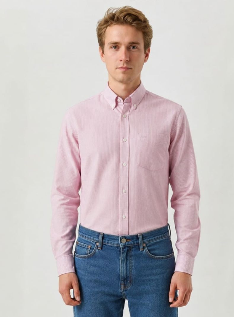 Camisa Manga Larga Oxford Líneas